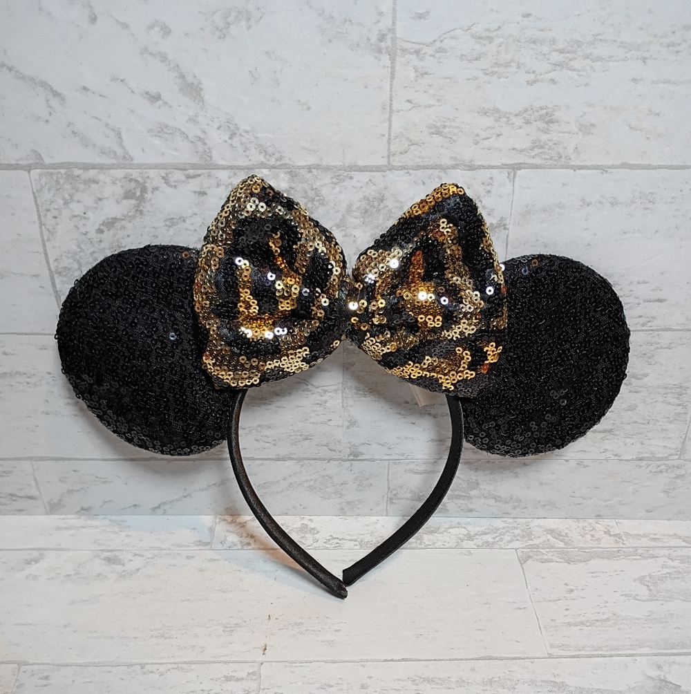 Disney Black and Gold Sequin Minnie Mouse Ears